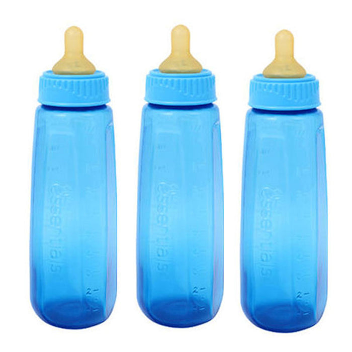 3 Gerber BPA Free Baby Bottles First Essentials 9 Oz Leak Proof Baby Blue Feeder