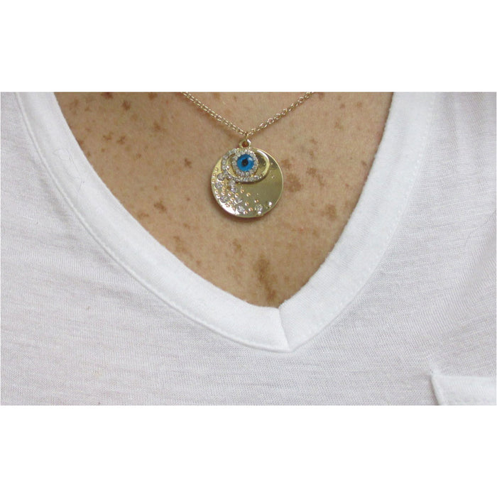 Evil Eye Pendant Necklace Turkish Charm Protection Kabbalah Lucky Jewelry Women