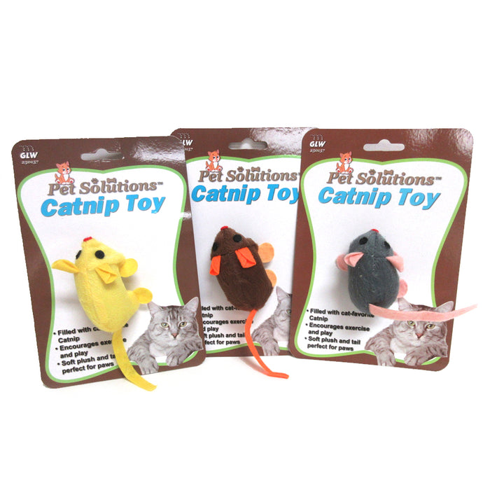 6 Cat Toy Furry Mice Catnip Rattle Mouse Scratch Chew Teeth Grinding Pet Play