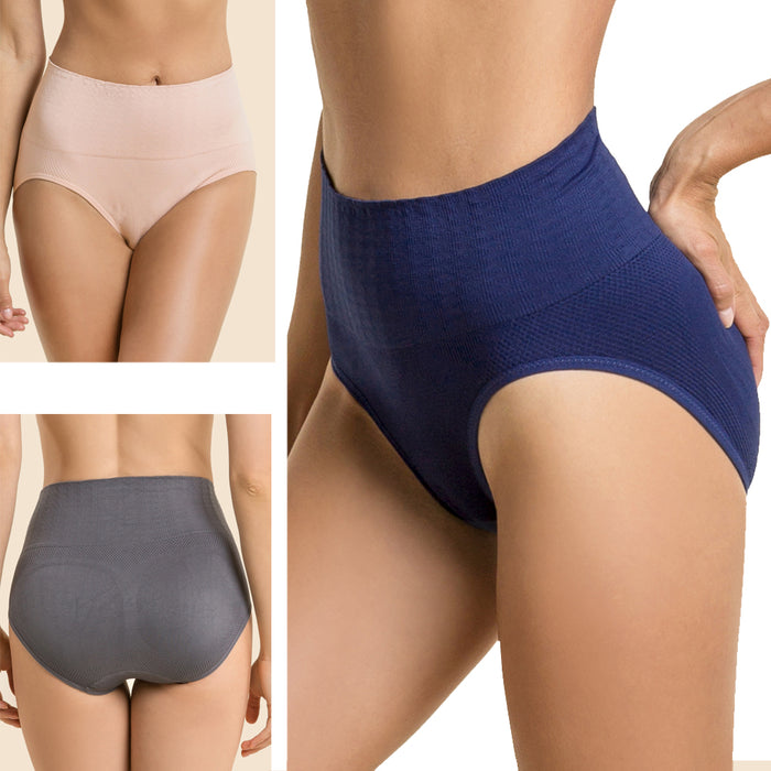 12 Pack Seamless High Waist Briefs Tummy Control Girdles Shaper Panties One Size