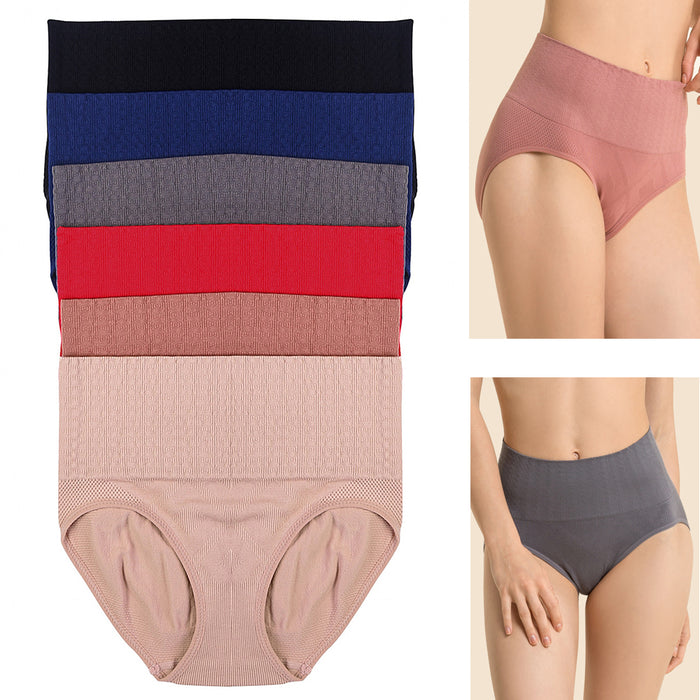12 Pack Seamless High Waist Briefs Tummy Control Girdles Shaper Panties One Size