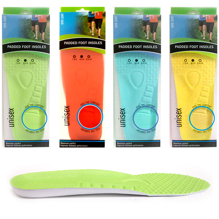 4 Pair Shoe Insoles Padded Inner Soles Unisex Comfortable Trainer Pad Size 7.5/8