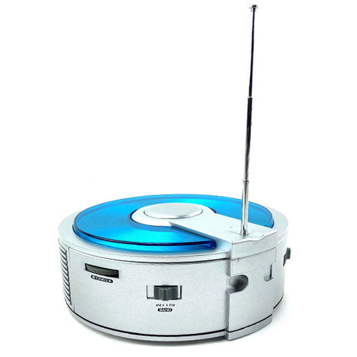 Battery Operated AM FM Radio Curve Design Round Sound Tuning LED Display