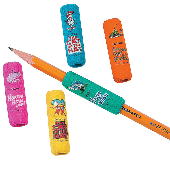 12 Pc Dr Seuss Foam Pencil Grips Pen Comfort Sponge Children School Handwriting