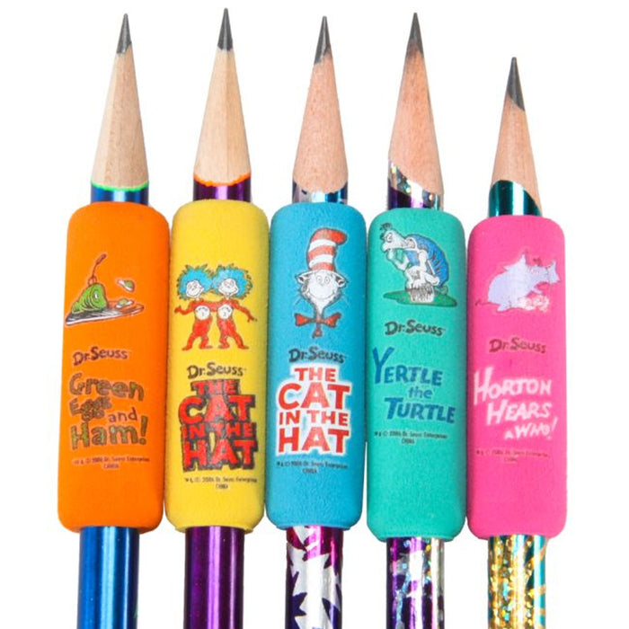 12 Pc Dr Seuss Foam Pencil Grips Pen Comfort Sponge Children School Handwriting