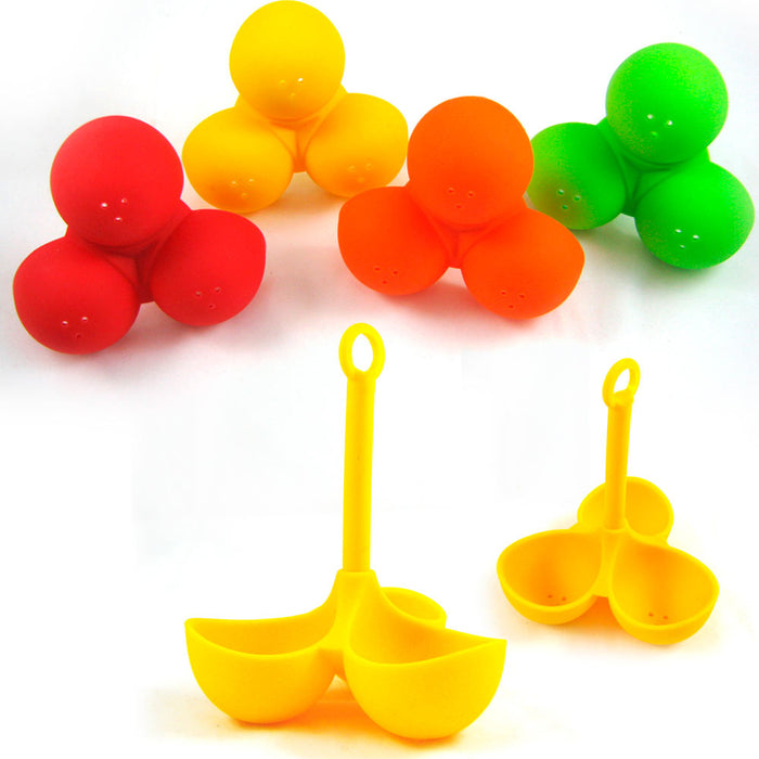 Silicone 3 Egg Boiler Poacher Holder Dipper Egg Cooker Kitchen Tool Cookware New