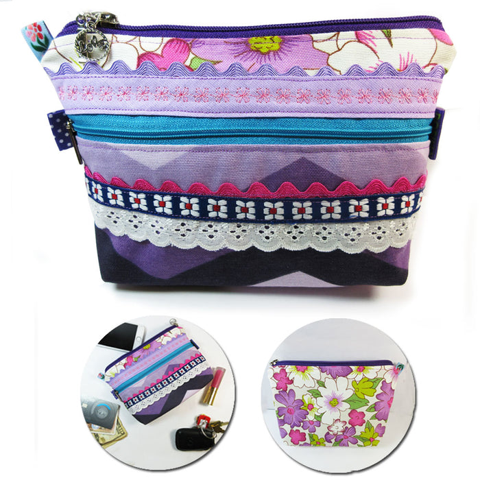 Handmade Purse Fabric Cosmetic Bag Makeup Organizer Travel Case Pouch Toiletry