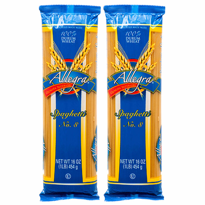 2 Pk 100% Durum Wheat Traditional Italian Spaghetti Pasta Noodles Carbonara 16oz