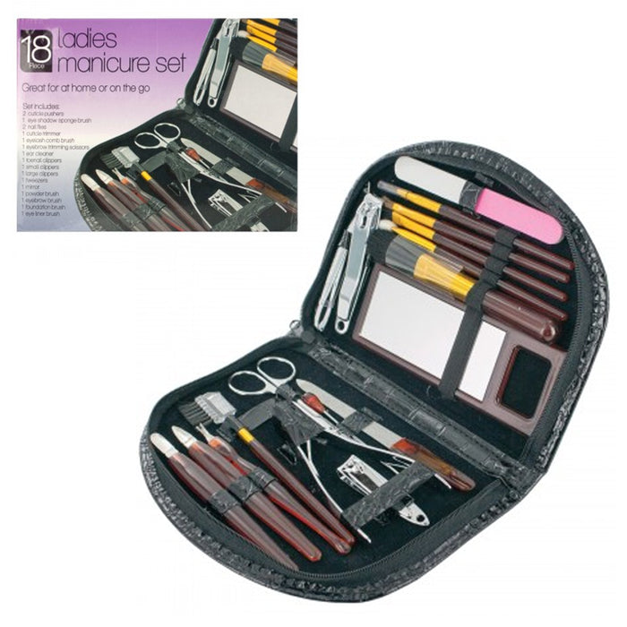 18PCS Manicure Set Professional Stainless Steel Pedicure Kit Nail Clipper Travel