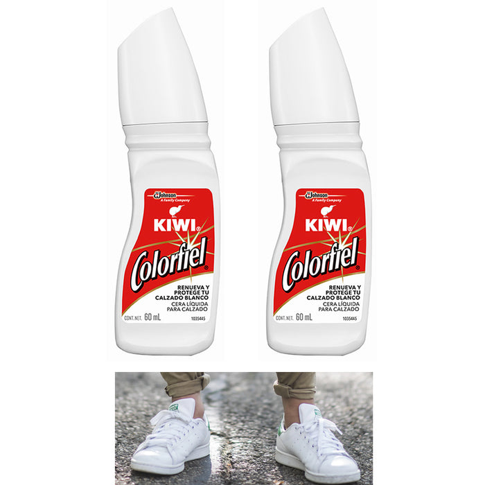 2 Pack High Gloss Shine Instant Liquid Shoe Polish 60ml 2oz White
