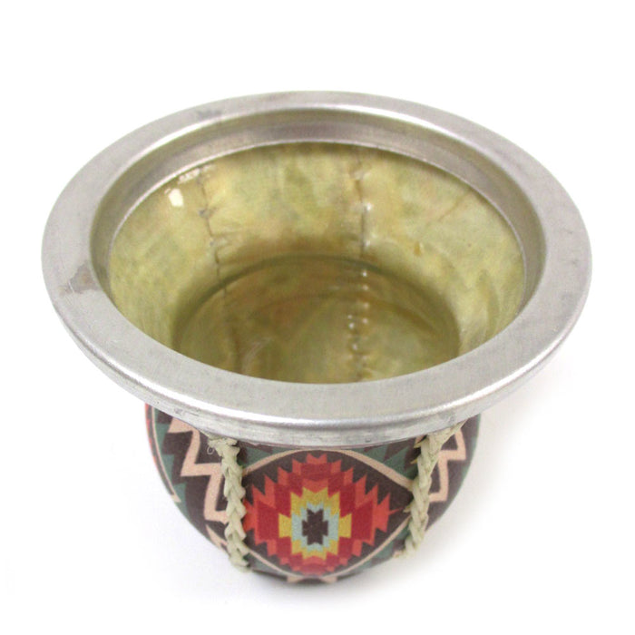 Argentina Mate Gourd Leather Wrapped Glass Cup Bombilla Straw Drink Handmade Kit