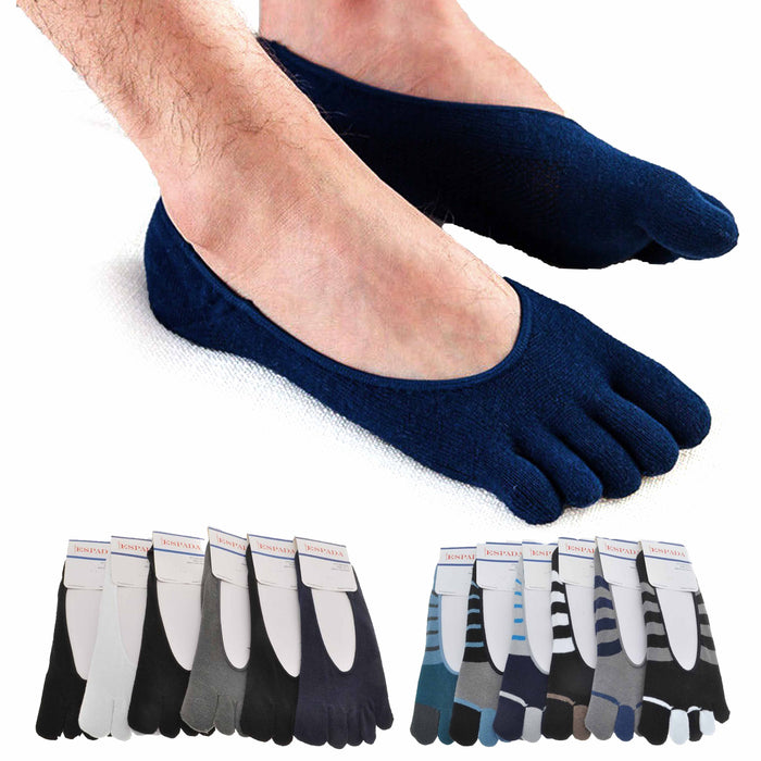 4 Pair Men Invisible Toe Socks Athletic Running No Show Five Finger Cotton 10-13