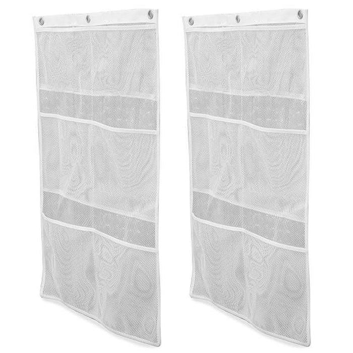 2 X Shower Organizer 6-Pocket Bathroom Caddy Tub Hanging Mesh Storage Bag 25"H