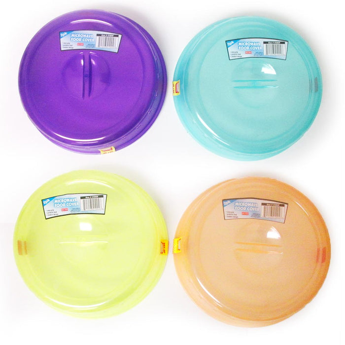 2 pc Microwave Plate Covers Colors Plastic Steam Vent Splatter Lid 10" Food Dish