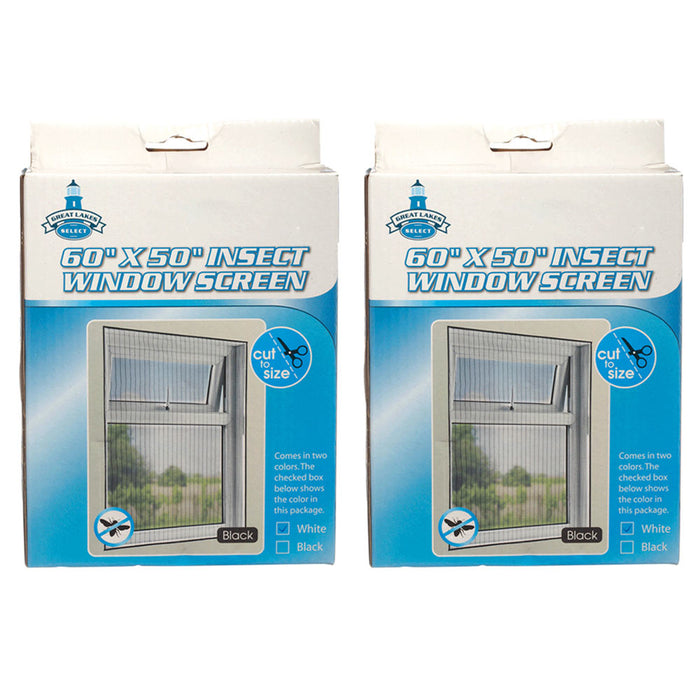 2 Insect Mosquito Fly Bug or Door Mesh Window Screen 60"x50" Curtain Patio Porch