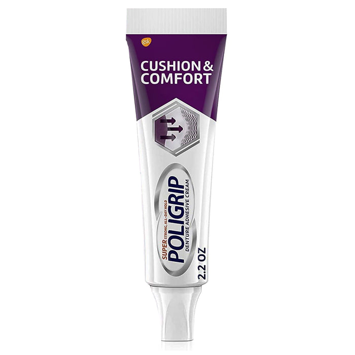 4 Pk Super Poligrip Cushion Gum Comfort Adhesive Cream Denture Retention 2.2 Oz