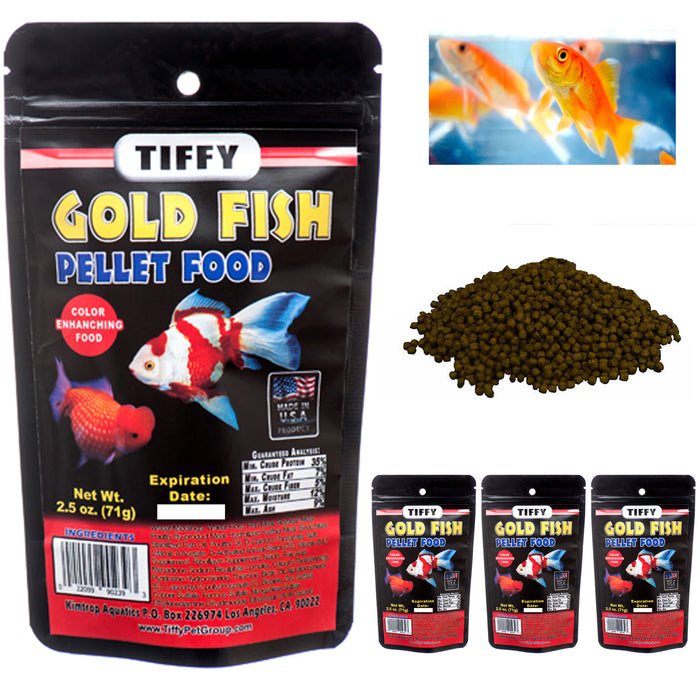 4 Pk Aquarium Fish Food Goldfish Pellet Complete Balanced Color Enhancing 2.5oz