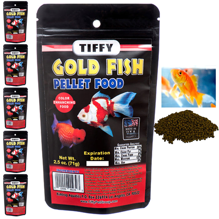 6 Pk Goldfish Food Small Floating Pellet Color Enhancing Complete Balanced 2.5oz