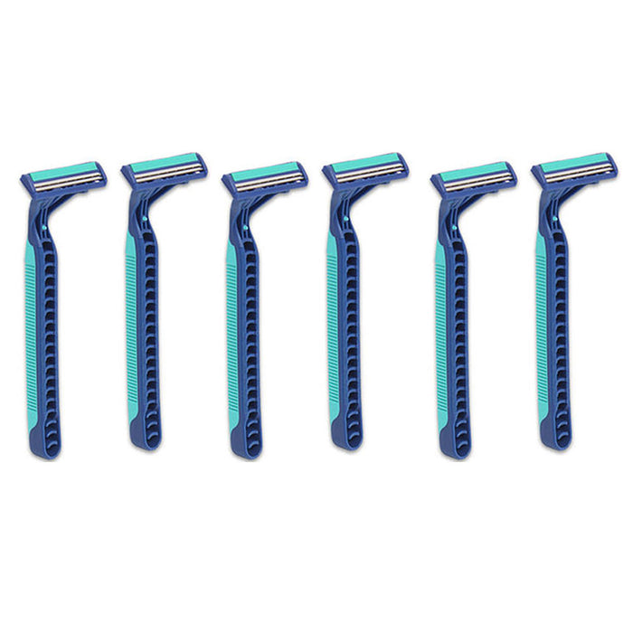 6 Gillette Disposable Razors Blue 2 Plus Twin Blade Ultra Grip Lubrastrip Shaver
