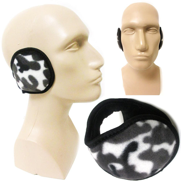 1 Ear Muffs Camo Camouflage Earmuff Warmers Winter Covers Wrap Soft Unisex Black