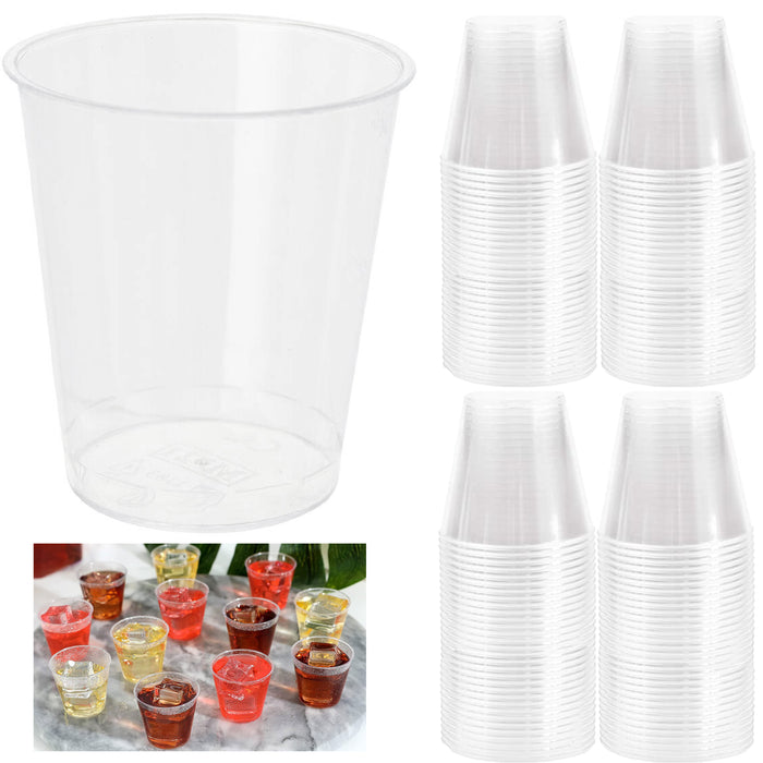 100 Ct Disposable Shot Glasses Drinkware Hard Plastic Cups Party Bar 1.5oz Clear