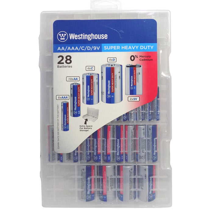 28 Pc Assorted Batteries AA Triple A C D 1.5V 9V Carbon Zinc Battery Toys Remote