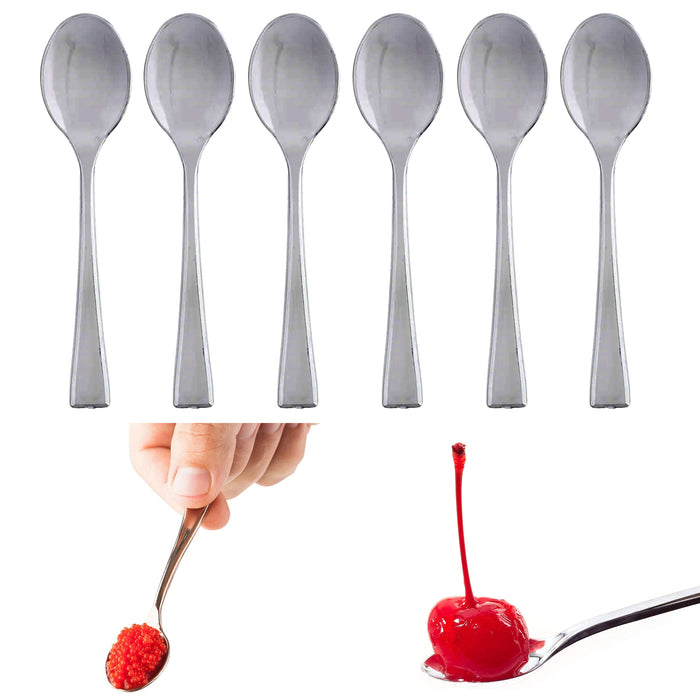 160 Pc Mini Dessert Spoons Silver Disposable Appetizer Utensil Tableware Wedding