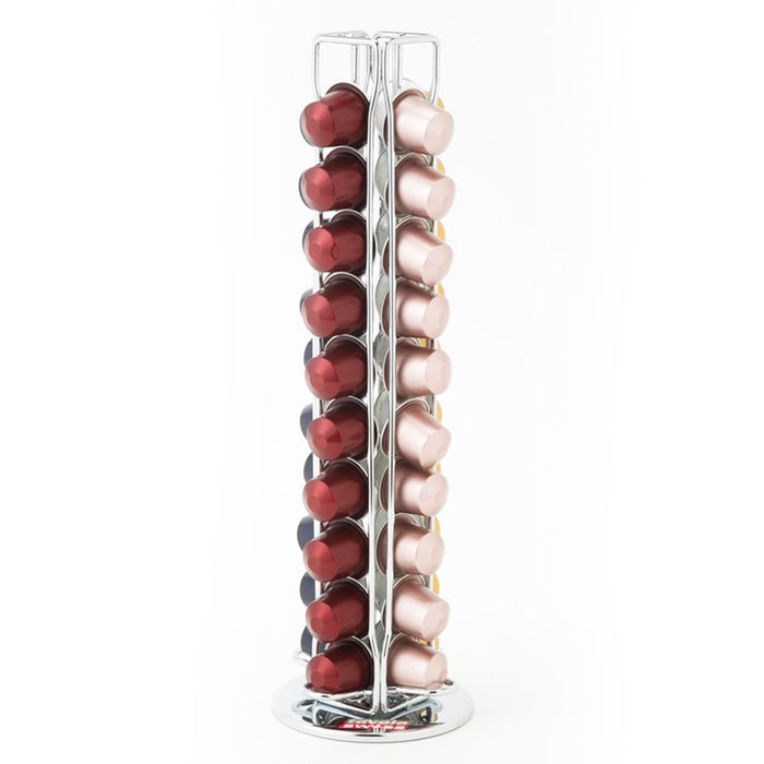 Nespresso Capsules Holder Pod Organizer Carousel Holds 40 Pods Stainless Steel