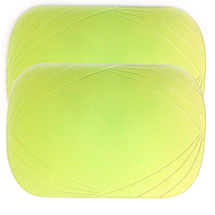 2 Piece Vinyl Placemat Kitchen Home Decor Table Protection Oval Round Mat New !