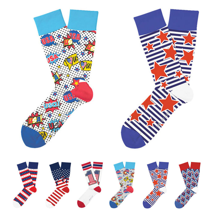 2 Pair Mens Socks Colorful Fashion Funky Dress Casual Gift Holidays Christmas