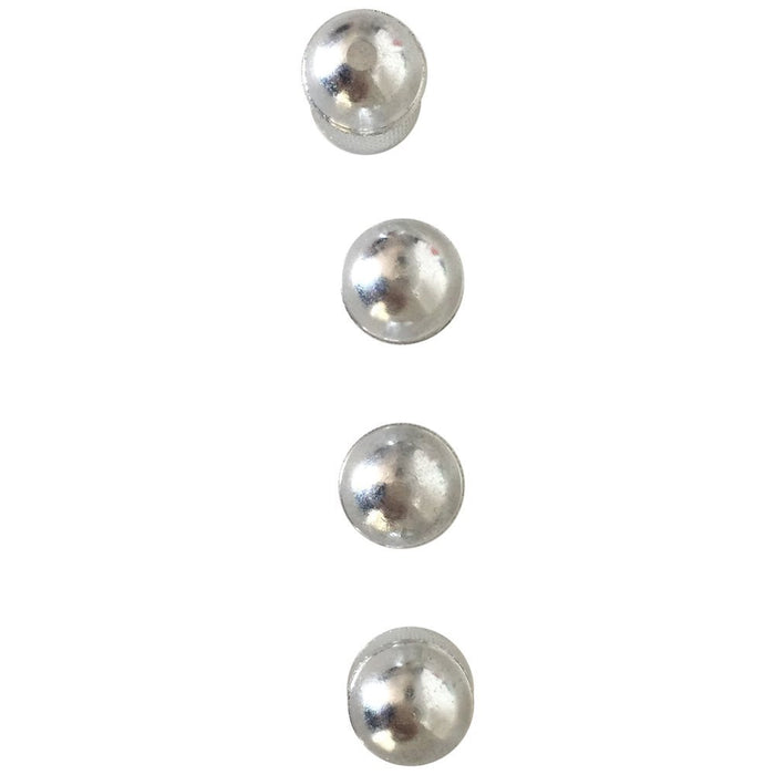 Majic Set of 4 Aluminum Metal Auto Car Tire Stem Valve Caps Silver Dome