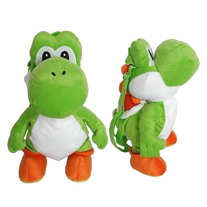Yoshi Plush Backpack Nintendo Super Mario Bros Stuffed Bag Zipper Kid School 18