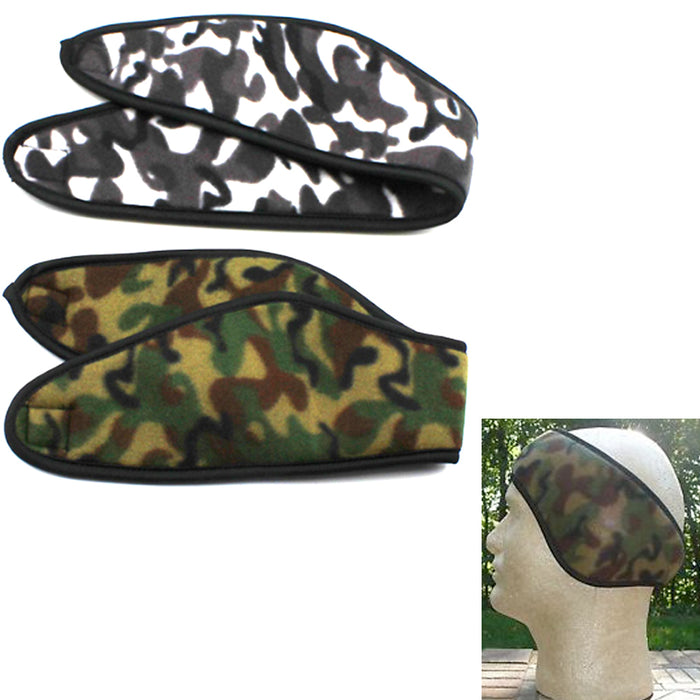 2 Camo Ear Warmer Head Band Polar Fleece Ski Ear Muff Unisex Stretch Winter Hat