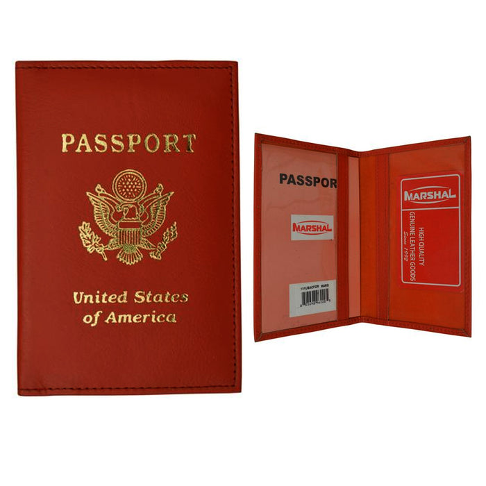 Genuine Leather Slim Travel Passport Wallet Holder RFID Blocking Cards Cover US