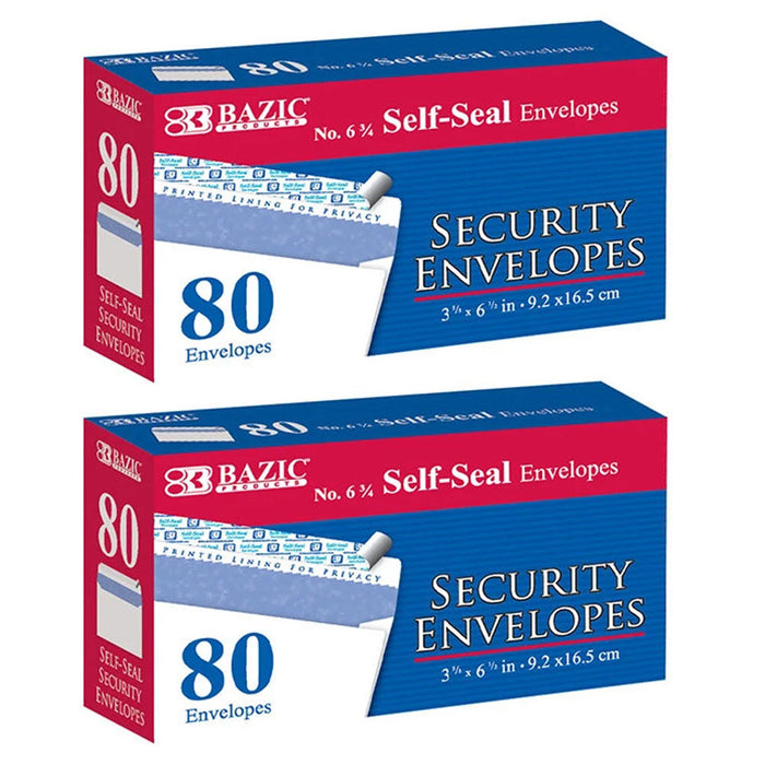 160 Peel and Self Seal White Security Envelopes 3-5/8" X 6-1/2" Letter Shipping