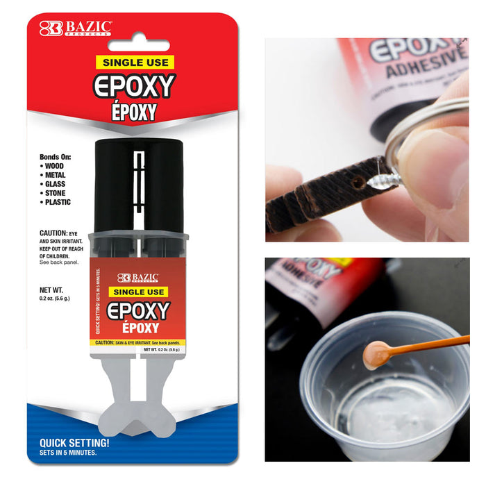 2 Pk Epoxy Quick Adhesive Glue Sets In 5 Minutes Wood Metal Glass Stone Plastic