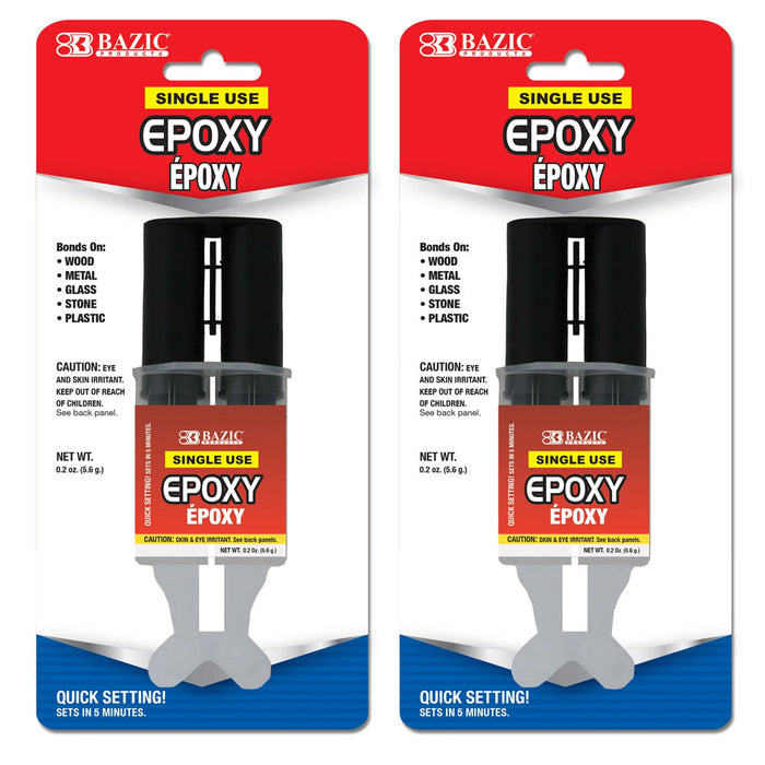 2 Pk Epoxy Quick Adhesive Glue Sets In 5 Minutes Wood Metal Glass Stone Plastic
