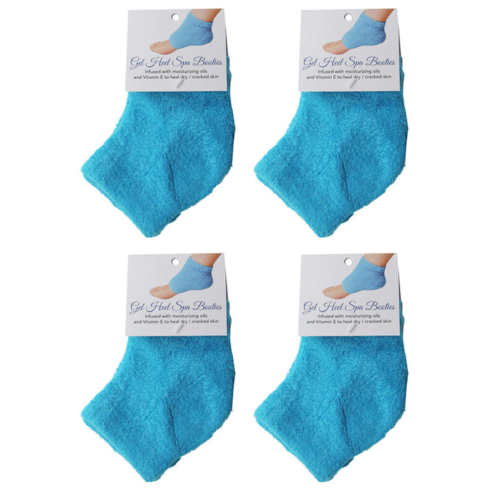 4 Pairs Spa Gel Heel Socks Moisturizing Booties Cracked Dry Feet Skin Care Soft