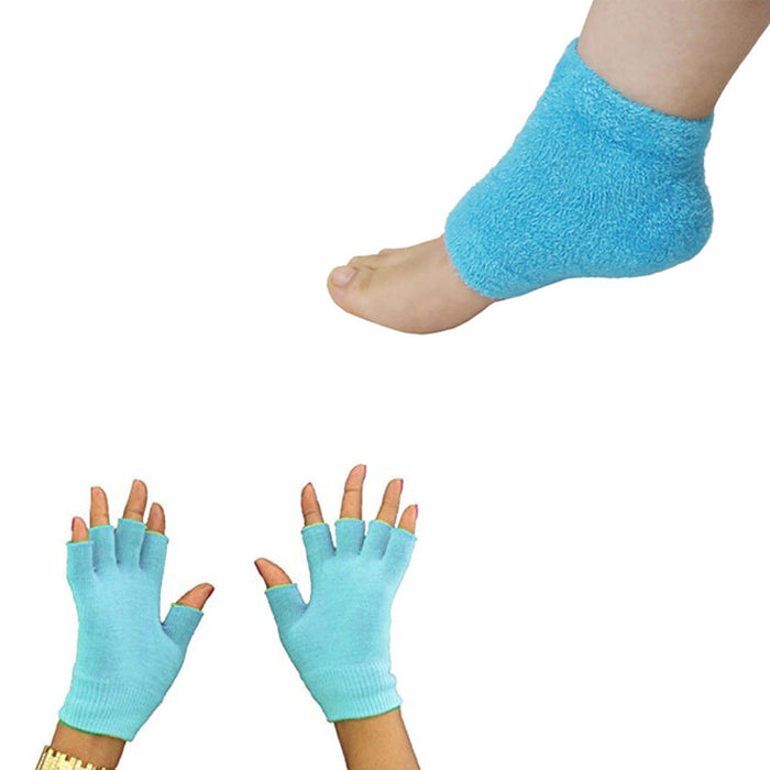 4 Pc Moisturizing Gel Spa Socks Gloves Set Repair Cracked Skin Heal Treatment