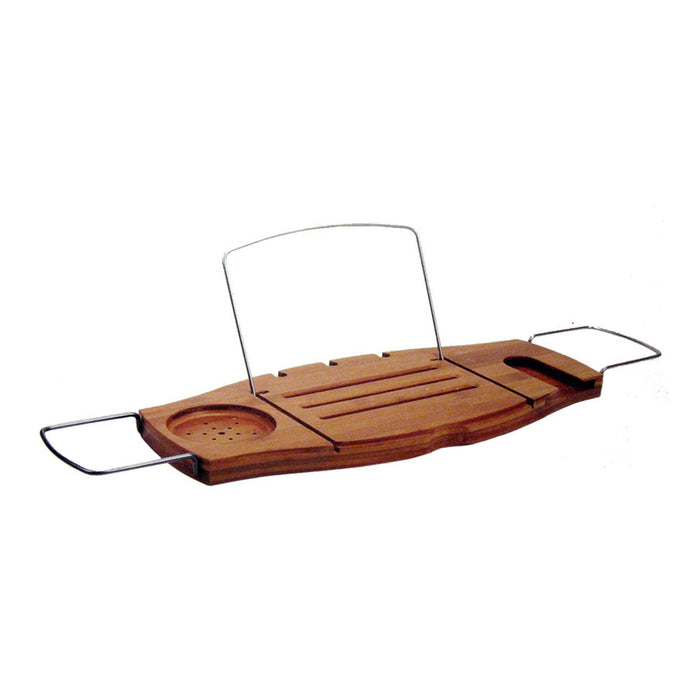 Umbra Aquala Bathtub Caddy Tray Bath Table Organizer Shower Bamboo Book Wine New