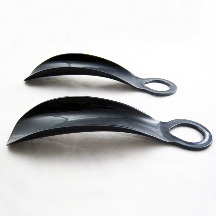 2 Shoe Horns Mens Slip On Plastic Long Shoehorns Sturdy Flexible Handle Travel !