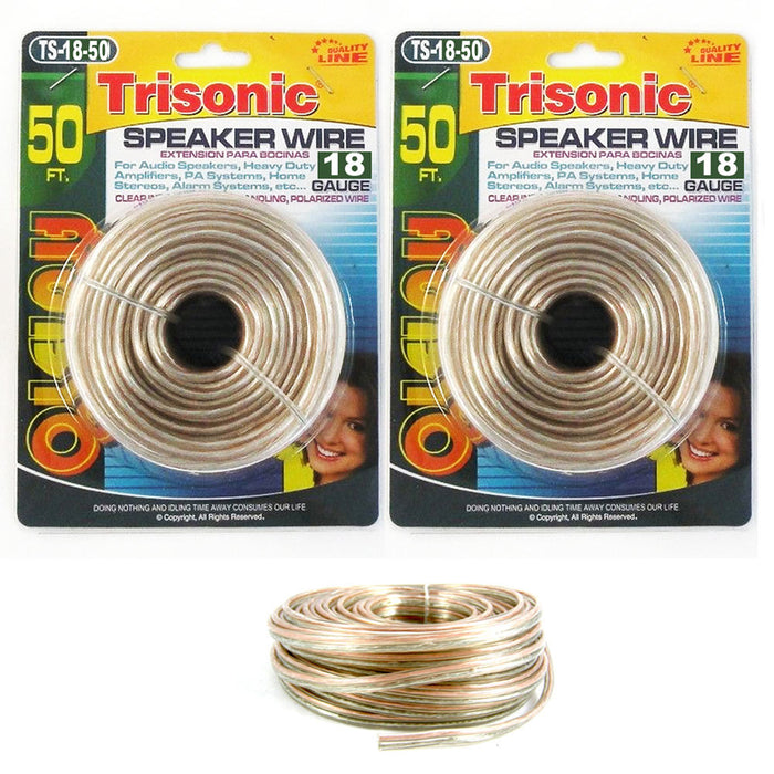 18 Gauge 100 Ft Speaker Wire Audio Stereo Cable Car Home High Quality Polarized