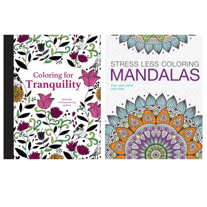 6 Adult Coloring Book Mandala Geometrical Designs Stress Relief Relaxation Color