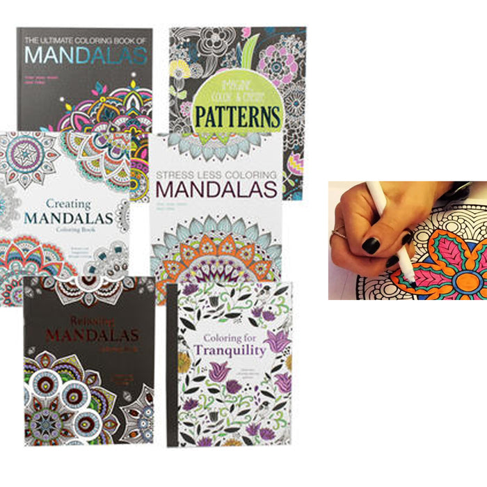 3 Mandala Adult Coloring Books Calming Stress Relieving Relax Designs Paperback