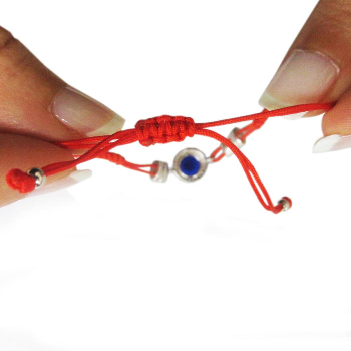 Protection Evil Eye Bracelet Sterling Silver 925 Lucky Kabbalah Jewelry Red Cord