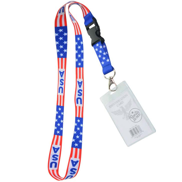 20 Pc USA Flag Lanyard ID Badge Tags Travel Business Event Trade Show Conference