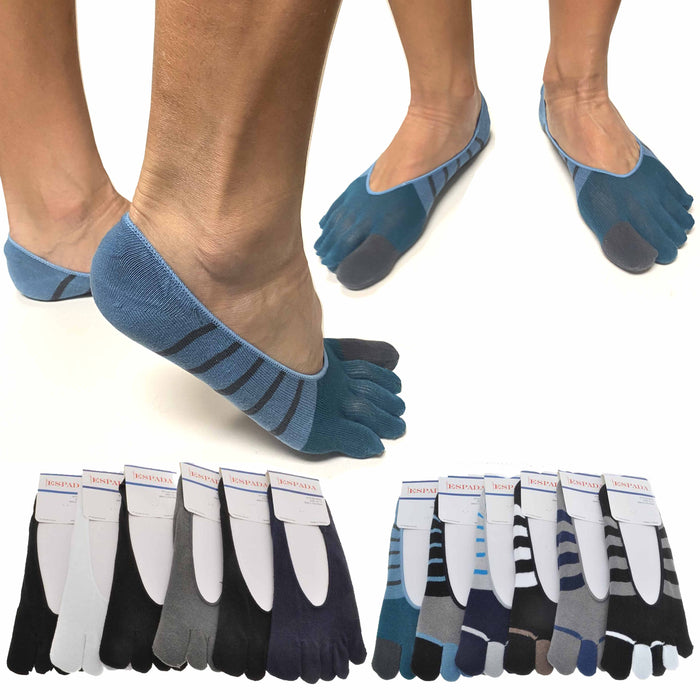 2 Pairs Toe Socks No-Show Women Men Running Five Finger Athletic Invisible 10-13