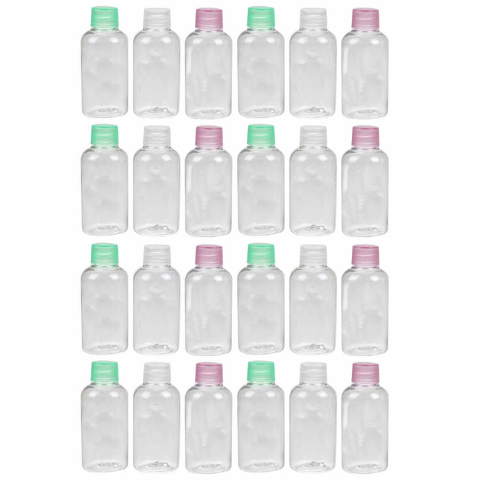 24 Bulk Plastic Empty Travel Containers Toiletry Bottles Lotion Oil Shampoo 3 Oz