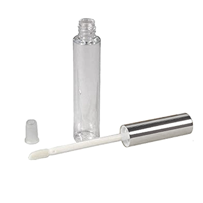 20 Silver Cap Plastic PET Lip Gloss Bottles 10ML Balm Container Clear Stopper