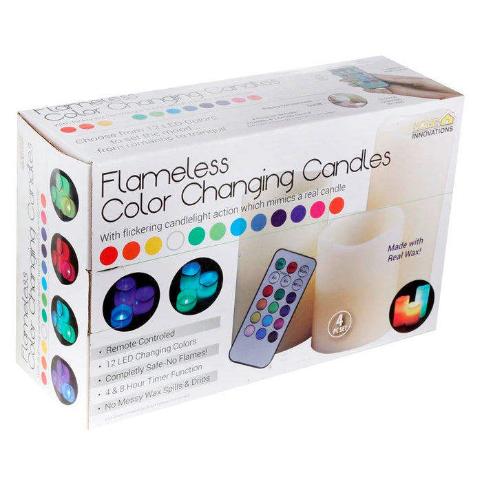 3PC Flickering Flameless LED Pillar Candles Waterproof 4'' 5'' 6" Remote Control